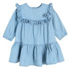 Cool Club, Rochie cu maneca lunga si volanase pentru fete, denim