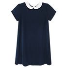 Cool Club, Rochie cu maneca scurta pentru fete, bleumarin, cu guler