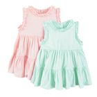 Cool Club, Rochie fara maneci pentru fete, roz, verde-menta, set 2 buc..