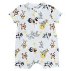 Cool Club, Salopeta rompers pentru baieti, alb, imprimeu Looney Tunes