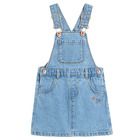 Cool Club, Sarafan de blugi pentru fete, denim, imprimeu inimioare