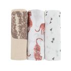 Cool Club, Scutece textile din finet pentru baieti, ecru, imprimeu animalute, 70-70 cm, set 3 buc.