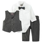 Cool Club, Set pentru baieti, body-camasa cu maneca lunga, vesta, pantaloni din material textil, papion, mix