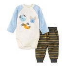 Cool Club, Set pentru baieti, body cu maneca lunga, pantaloni trening, mix de culori, imprimeu catei