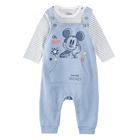 Cool Club, Set pentru baieti, body cu maneca lunga si salopeta de blugi, mix de culori, imprimeu Mickey Mouse