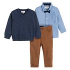 Cool Club, Set pentru baieti, Camasa cu maneca lunga, Pantaloni din material textil, Pulover, Papion, mix