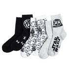 Cool Club, Sosete pentru baieti, alb, gri, negru, imprimeu Star Wars, set 3 buc.