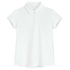 Cool Club, Tricou polo alb pentru fete, cu volanase