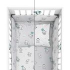 Elefanti, set lenjerie de pat si aparatori patut, 3 piese, menta verde, 90-120 cm