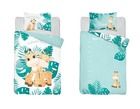 Girafa, set lenjerie de pat single, albastru, 100-135 cm