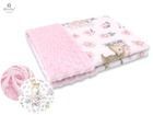 MimiNu, Caprioare, patura minky, roz, 75-100 cm