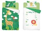 Safari, set lenjerie de pat single, verde, 120-90 cm