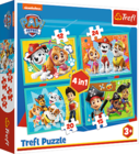 Trefl, Patrula Catelusilor, Echipa fericita a Patrulei Catelusilor, puzzle 4in1, 71 piese