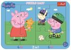 Trefl, Purcelusa Peppa, Frame, Purcelusa Peppa fericita, puzzle, 10 piese