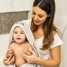 BabyOno, Bursuc, prosop de baie cu gluga, 76-76 cm, gri