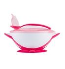 BabyOno, castron cu ventuza si lingura, roz