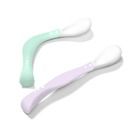 BabyOno, Lingurite flexibile pentru bebelusi, verde menta/mov, 2 buc.