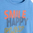 Cool Club, Bluza cu maneca lunga pentru baieti, albastru, imprimeu Smile, happy, play