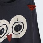 Cool Club, Bluza cu maneca lunga pentru baieti, albastru inchis, imprimeu bufnita