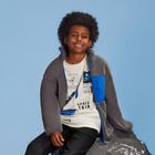 Cool Club, Bluza cu maneca lunga pentru baieti, ecru, imprimeu Future is now