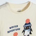Cool Club, Bluza cu maneca lunga pentru baieti, ecru, imprimeu Winter adventure