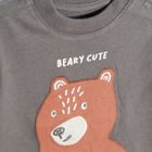 Cool Club, Bluza cu maneca lunga pentru baieti, negru-grafit, imprimeu ursulet, Beary cute