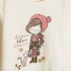 Cool Club, Bluza cu maneca lunga pentru fete, ecru, imprimeu Dream like a bohemian