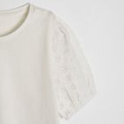 Cool Club, Bluza cu maneca scurta pentru fete, ecru, broderie englezeasca
