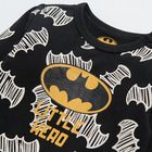 Cool Club, Body cu maneca lunga pentru baieti, bumbac organic, negru, imprimeu Batman
