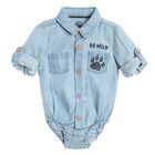 Cool Club, Body cu maneca lunga pentru baieti, denim, imprimeu Be wild
