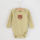 Cool Club, Body cu maneca lunga pentru baieti, verde, ecru, imprimeu animale salbatice, set 5 buc.