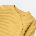 Cool Club, Body cu maneca lunga pentru bebelusi, din tricot striat, galben-mustar