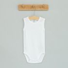 Cool Club, Body fara maneci pentru bebelusi, bumbac organic, alb, set, 3 buc.