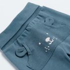 Cool Club, Pantaloni trening pentru bebelusi, bumbac organic, albastru, ursulet
