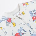 Cool Club, Pijama tip salopeta pentru baieti, gri deschis, imprimeu Mickey Mouse