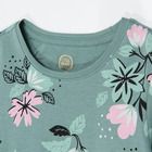 Cool Club, Rochie cu maneca lunga pentru fete, verde, imprimeu flori