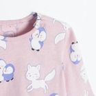 Cool Club, Rochie cu maneca lunga pentru fete, violet, imprimeu pinguini, vulpite