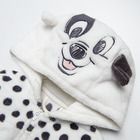 Cool Club, Salopeta cu gluga pentru bebelusi, alb, imprimeu 101 Dalmatieni