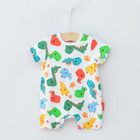Cool Club, Salopeta Rompers pentru baieti, bumbac organic, mix de culori, imprimeu dinozauri, Fisher-Price, set 2 buc.