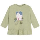 Cool Club, Set pentru fete, Bluza cu maneca lunga, Pantaloni de trening, verde-grafit, imprimeu My lovely home