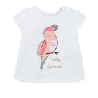 Cool Club, Set pentru fete, Bluza cu maneca scurta, Pantaloni scurti, alb-verde menta, imprimeu papagal, Pretty Summer