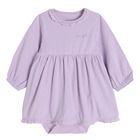 Cool Club, Set pentru fete, Body-rochie cu maneca lunga, Colanti, Bentita, violet-verde