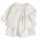 Cool Club, Set pentru fetite, geaca din blanita si rochie, culoare alb