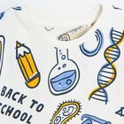 Cool Club, Tricou pentru baieti, ecru, imprimeu Back to school
