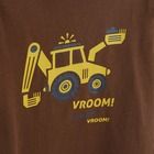 Cool Club, Tricou pentru baieti, maro, imprimeu excavator, Vroom