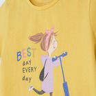 Cool Club, Tricou pentru fete, galben, imprimeu Best day everyday