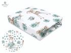 MimiNu, Caprioare, cearceaf din bumbac cu elastic, verde, 80-160 cm