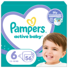 Pampers Active Baby, Jumbo Pack, scutece marimea 6, 13-18 kg, 56 buc.