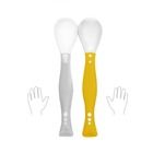BabyOno, Lingurite flexibile pentru bebelusi, gri/galben, 2 buc.