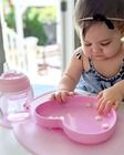 Chicco, farfurie din silicon cu ventuza, roz, 9m+